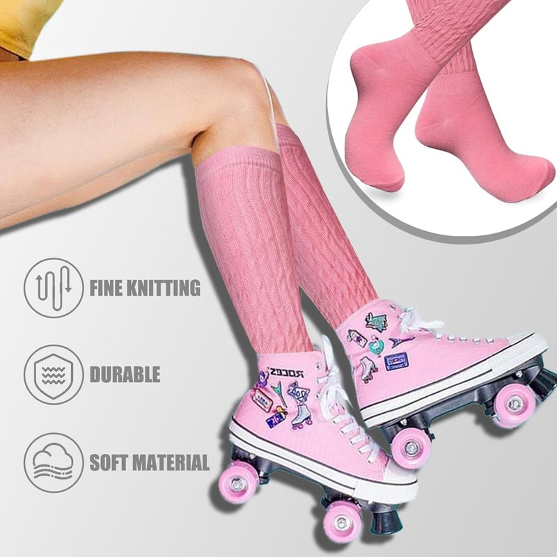 WILLBASIC 6 Pairs Slouch Socks for Women, Soft Extra Long Thick High Slouch Slouchy Sock for Women Mothers Gifts - Image 4
